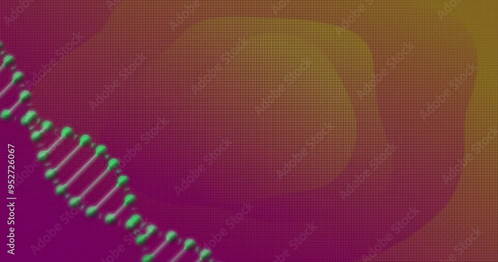 Poster dna strand animation over gradient background with vibrant colors