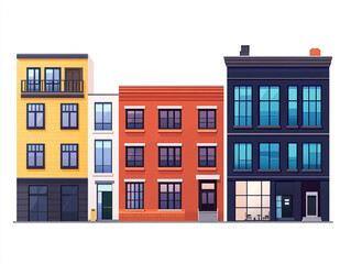 Fototapeta premium Sets Of Different Buildings On A White Background Vector Design