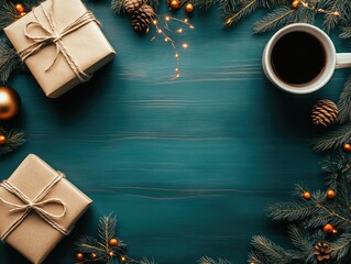 Small business saturday celebration background with gifts and festive decor for marketing and promotion