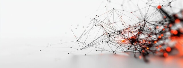 Futuristic 3D Wireframe Website Layout Digital Design Concept Visualization