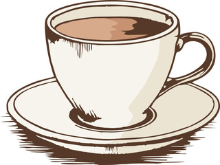 Classic Hand Drawing Coffee Cup Illustration