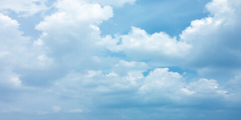 blue beautiful clouds sky soft bright sunny winter template canvas love banner natural background clear white clouds sun reflection daytime Serene  fluffy cumulus clouds heap landscape Panorama Blue  