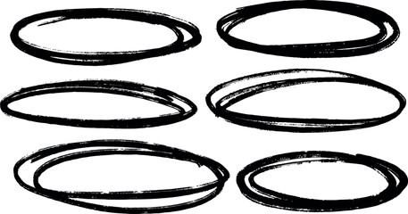 hand drawn set of circle frames