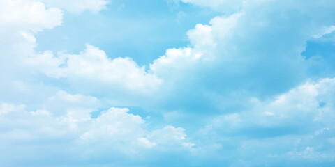 blue beautiful clouds sky soft bright sunny winter template canvas love banner natural background clear white clouds sun reflection daytime Serene  fluffy cumulus clouds heap landscape Panorama Blue  