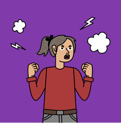 frustrated and angry girl.eps