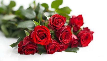 bouquet of red roses isolated on a white background