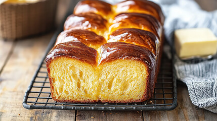 Soft brioche with a golden crust
