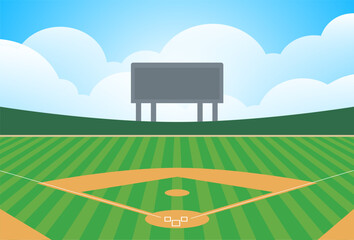 Vector baseball diamond baseball field with infield dirt and outfield grass stock illustration
