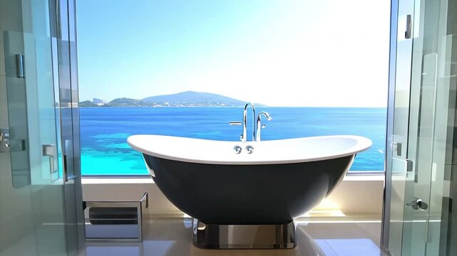 bathroom with view on the sea
