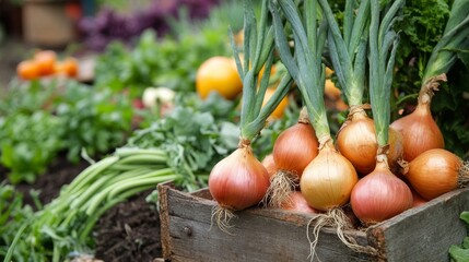 Garden onions, eco-veggies