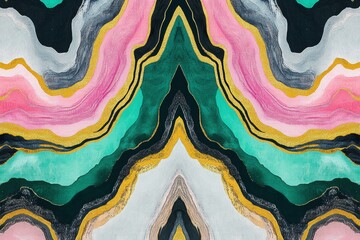 Colorful abstract ink art pattern with symmetrical design