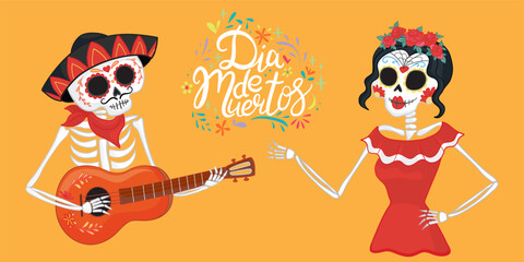 Fototapeta premium Vector hand drawn illustration of Mexican holiday 