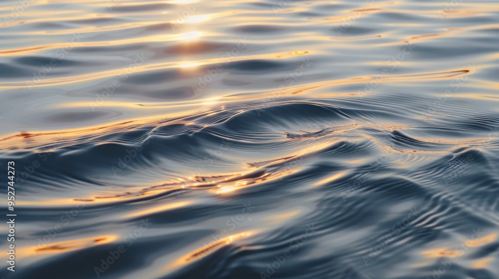 Poster small wavelets creating patterns on the surface of a serene lake