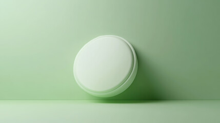 A white circular object against a green background, a simple and minimalist design.