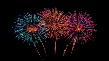 Night sky bursts with vibrant fireworks