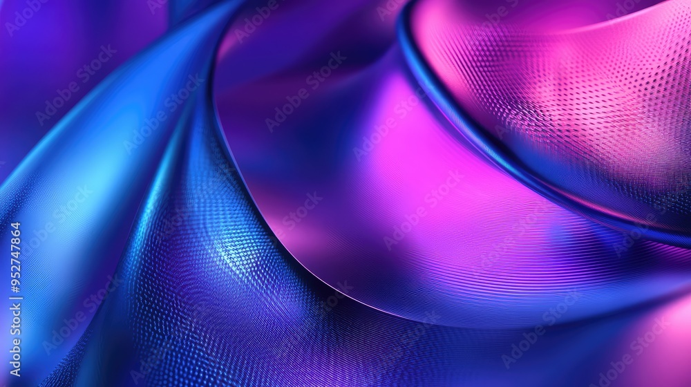 Poster a dynamic digital background with 3d geometric patterns and abstract shapes in blue and purple gradi