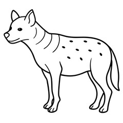 Childlike Hyena Profile Rounded, Contour Line Art on White Background