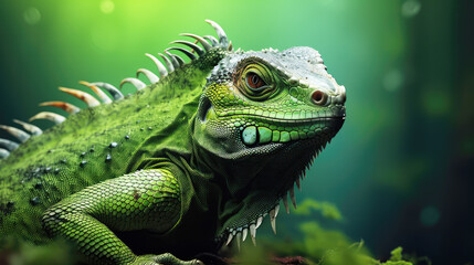 Obraz premium generated illustration of National Reptile Awareness Day on oct 21, close up of iguana