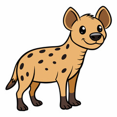 Childlike Hyena Profile - Rounded Contour Vector Illustration