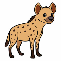 Childlike Hyena Profile - Rounded Contour Vector Illustration