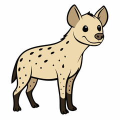 Childlike Hyena Profile - Rounded Contour Vector Illustration