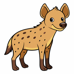 Childlike Hyena Profile - Rounded Contour Vector Illustration