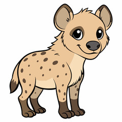 Childlike Hyena Profile - Rounded Contour Vector Illustration