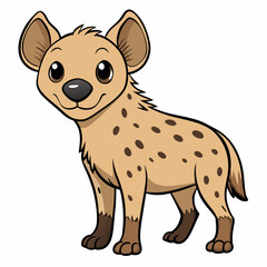 Childlike Hyena Profile - Rounded Contour Vector Illustration