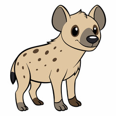 Childlike Hyena Profile - Rounded Contour Vector Illustration