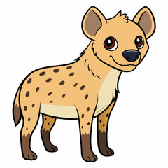 Childlike Hyena Profile - Rounded Contour Vector Illustration