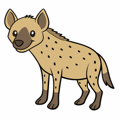 Childlike Hyena Profile - Rounded Contour Vector Illustration