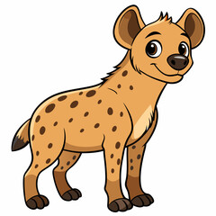Childlike Hyena Profile - Rounded Contour Vector Illustration