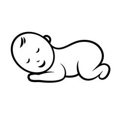 baby sleeping icon isolated on white background