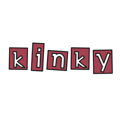 kinky - graphic lowercase text word in in squares