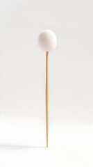 Pristine Cotton Swab Against Minimalist White Background