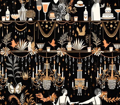 Art Deco Lavish Birthday with Shimmering Motifs and Velvet Textures