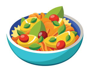 delicious  pasta salad vector illustration in white background