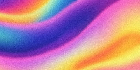 Obraz premium Banner with abstract grainy fluid rainbow digital noise gradient background 