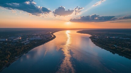 Fototapeta premium Dnieper river's aerial shot