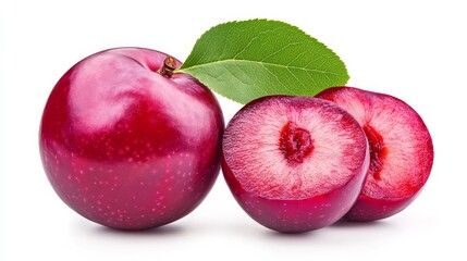 Obraz premium Plum, white backdrop