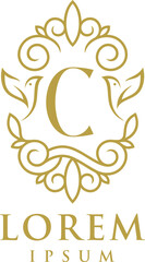 Decorative Nature Letter C Logo Template