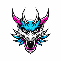 Blue Dragon Head Vector Art