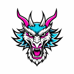 Blue Dragon Head Vector Art
