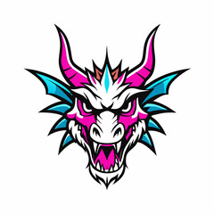 Blue Dragon Head Vector Art