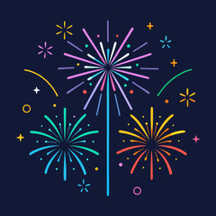 new year wishes fireworks vector 