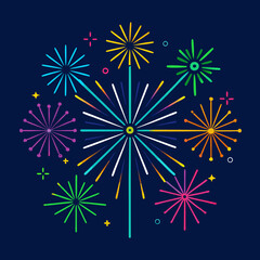 new year wishes fireworks vector 