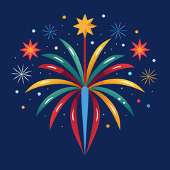 new year wishes fireworks vector 