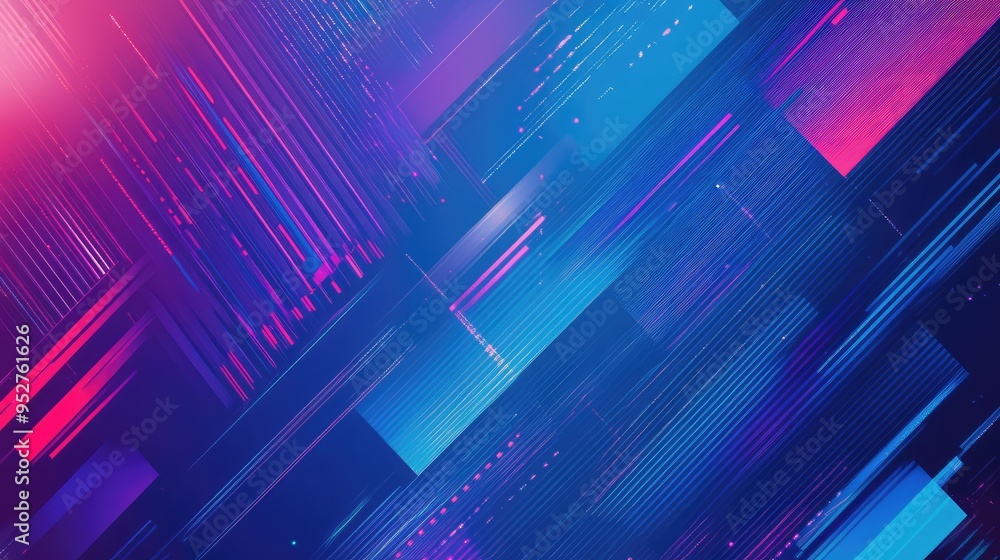 Aufkleber a vibrant digital background with 3d geometric patterns and abstract shapes in futuristic blue and p