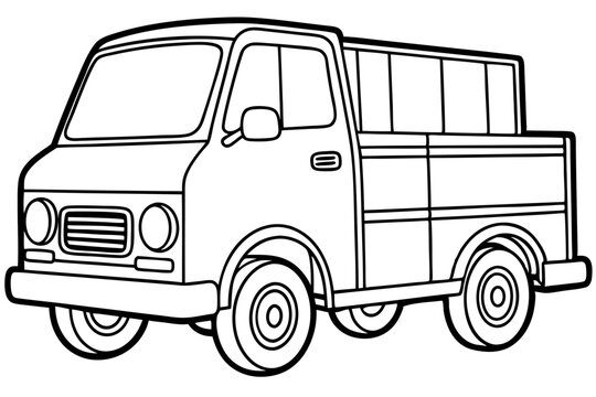 recommend clip art: Cartoon Truck Line Art Vector Illustration