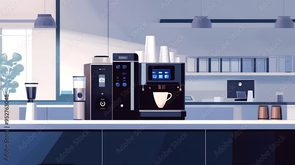 Poster cutting edge iot enabled smart coffee machine for modern office environments streamline your workpla